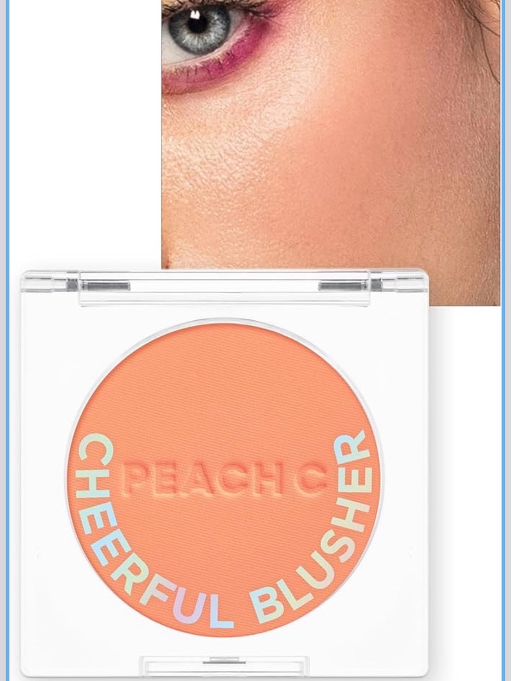 PEACH C Cheerful Blusher - Orange Blusher for Cheeks Powder Makeup - Korean